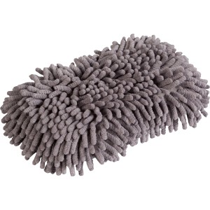 Spugna in microfibra 2 in 1 OBI grigia per la cura dell'auto con lato in ciniglia e fibra liscia.