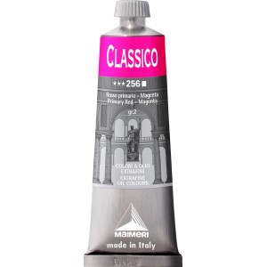 Tubo di colore ad olio Maimeri Classico, tonalità Magenta. Colore ad olio di alta qualità per artisti.
