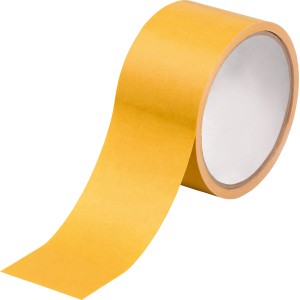 Nastro biadesivo giallo LUX, 10 m x 50 mm, per la posa di pavimenti.