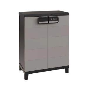 Armadio portautensili t.b.t. grigio/nero con due ante.