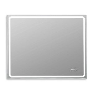 Specchio rettangolare t.b.t. con illuminazione a LED sul bordo.