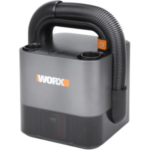 Worx WX030.9 Solo aspirapolvere a batteria, aspiratore portatile compatto grigio e nero.