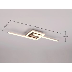 Plafoniera LED moderna Viale in nichel opaco, elementi orientabili, larghezza 54,4 cm.