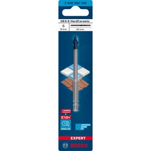 Punta per piastrelle Bosch Expert HEX-9 HardCeramic, 6 mm, per foratura precisa.