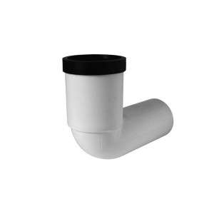Tubo Curve HT bianco con guarnizione nera per impianti di scarico.