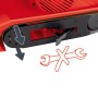 Dettaglio della levigatrice a nastro Einhell TC-BS 8038 con regolazione del nastro.