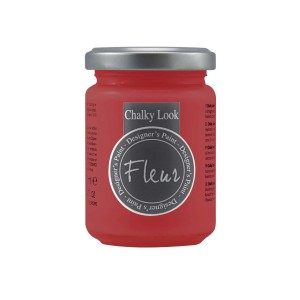 Barattolo di pittura Fleur Chalky Look rossa per progetti fai-da-te.