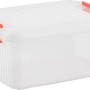 Contenitore trasparente K-Latch S con coperchio e chiusure arancioni.