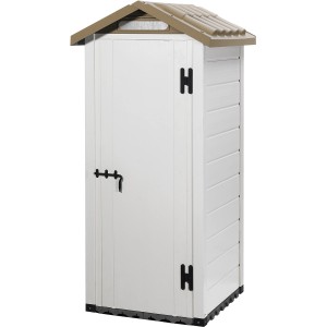 Casetta da giardino in plastica Garofalo Tuscany 80 color crema con tetto marrone.