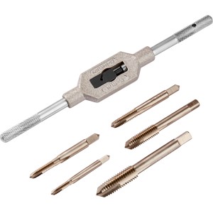 Set filiere LUX Comfort M4-M10, 6 pezzi con giramaschi, per filettature interne.