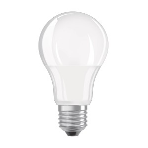 Lampadina LED E27, forma standard, per uso universale in casa.