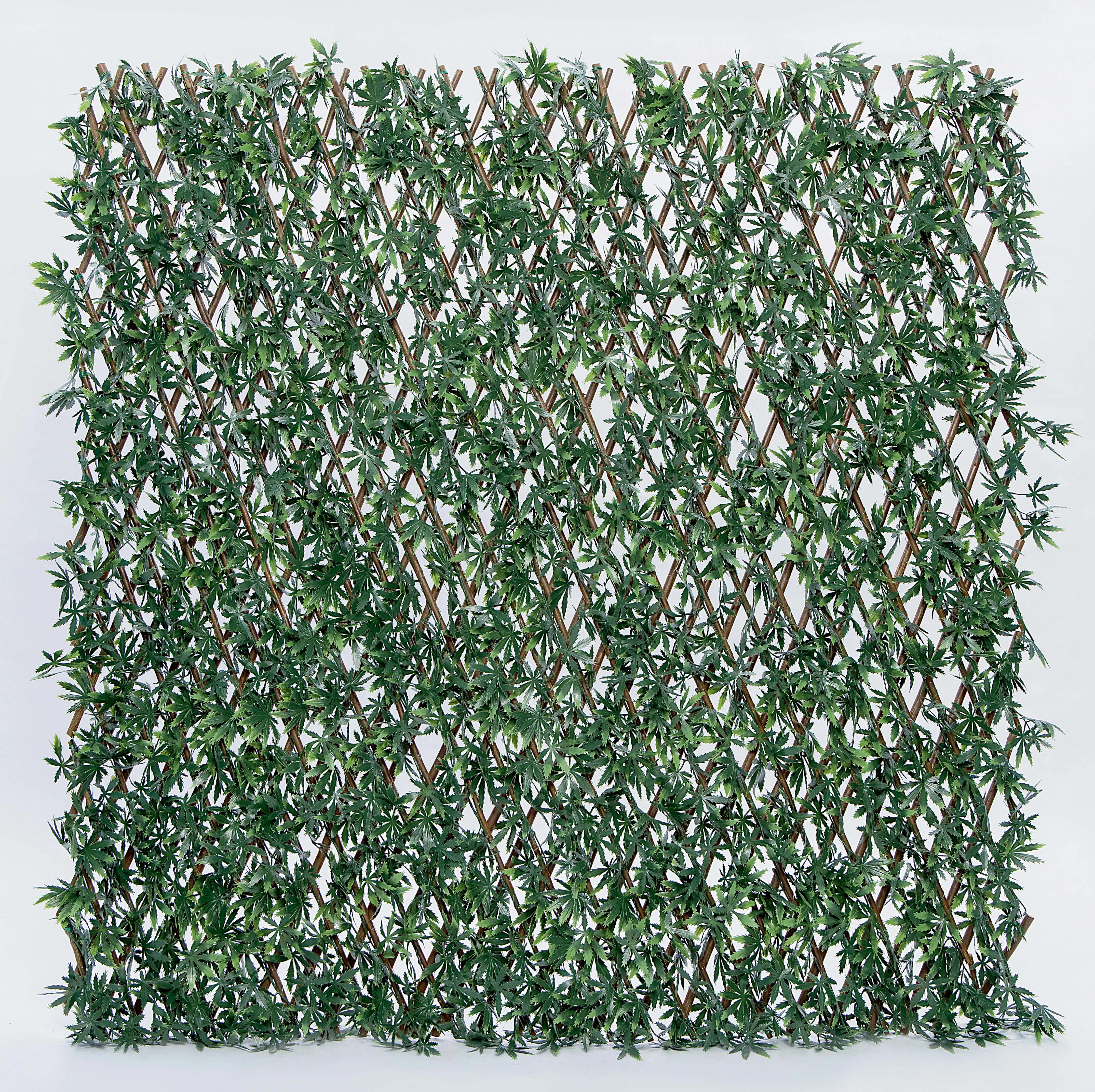 Siepe artificiale con traliccio estensibile acero verde 1x2 m