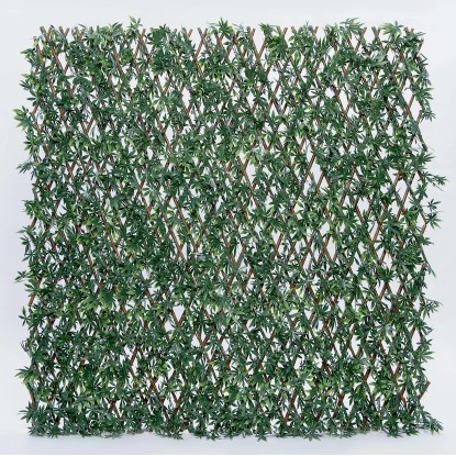 Siepe artificiale acero con traliccio estensibile H 1 m x L 2 m verde