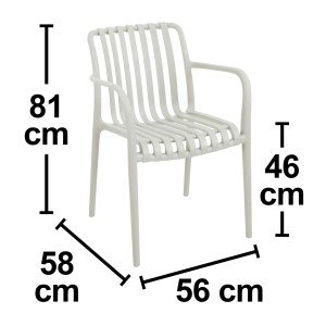 Sedia da giardino senza cuscino Merrydale in plastica bianco