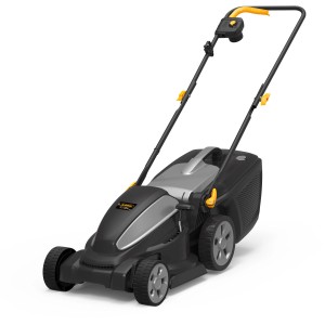 Alpina AL1 38 E tosaerba elettrico, larghezza taglio 38 cm, con cesto di raccolta. Ideale per giardini medi.