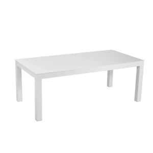 Tavolino in alluminio bianco 120x60x45 cm