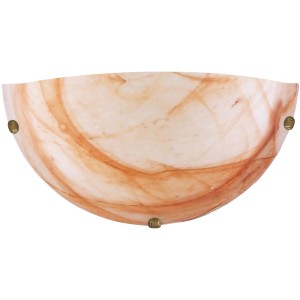 Applique semicircolare con marmorizzazione beige e marrone.