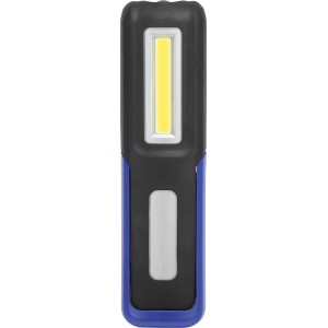 Lampada da lavoro a LED, torcia ricaricabile blu e nera per officina e cantiere.