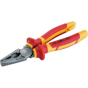 Pinza combinata a forza LUX PRO, 180 mm, isolata VDE, Made in Germany. Pinza per afferrare, tenere, piegare e tagliare.