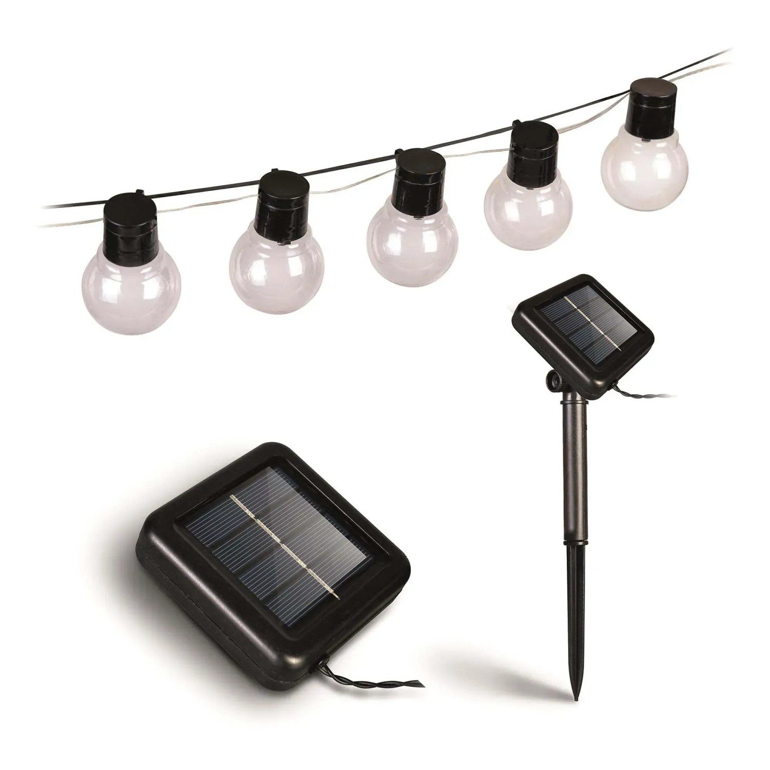 Catena Luminosa Solare Esterna Aogled, 8 Metri + 2 Metri Cavo - 16 Sfere LED, Telecomando, 8 Modalità, Per Giardino E Feste