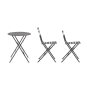 Set bistrot pieghevole AUSTIN in acciaio, composto da tavolo e due sedie per terrazza e giardino.