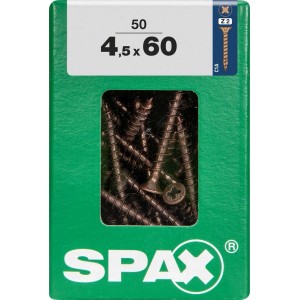 Viti per legno SPAX 4,5x60 mm in scatola verde, 50 pezzi