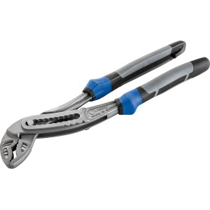 Pinza a pappagallo professionale LUX, 240 mm, con manico blu-grigio. Pinza per afferrare, stringere e allentare.