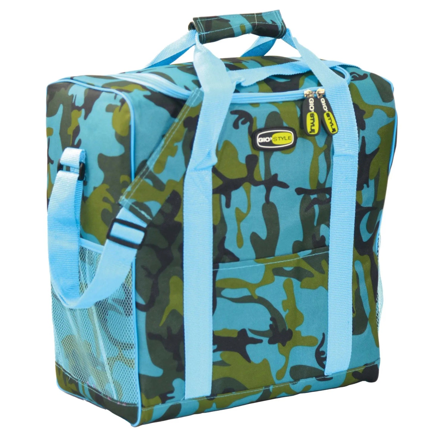 t.b.t. borsa frigo con motivo camouflage blu per campeggio e outdoor.