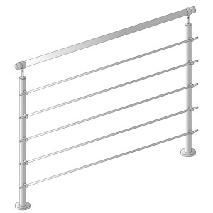 Ringhiera argentata per scale e altro, accessori per scale e ringhiere.