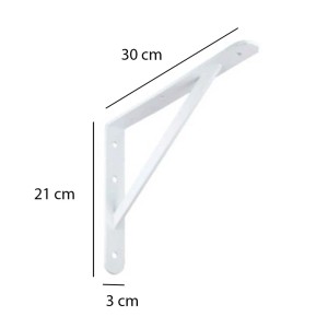 Reggimensola in acciaio 210x300x30x4 mm bianco opaco