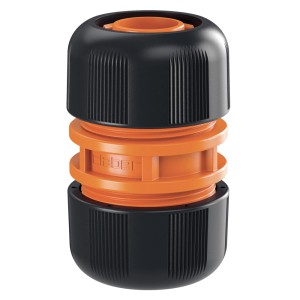 t.b.t. Raccordo per irrigazione in plastica, nero e arancione.