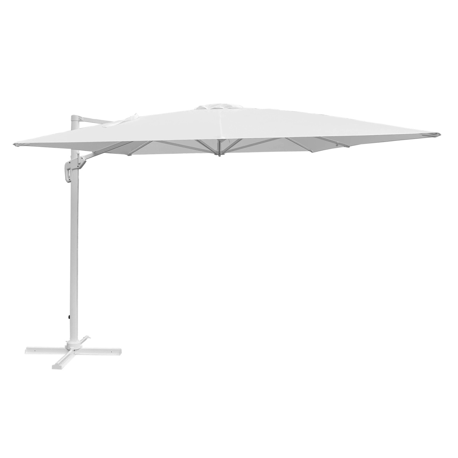 Ombrellone da giardino palo decentrato fusto bianco 3x4 m Bianco_4