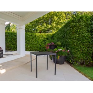 Tavolo da giardino Loki in metallo antracite 80x80x74 cm