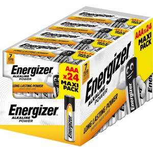 Energizer Alkaline Power AAA batterie, confezione da 24. Batterie micro a lunga durata per l'uso quotidiano.