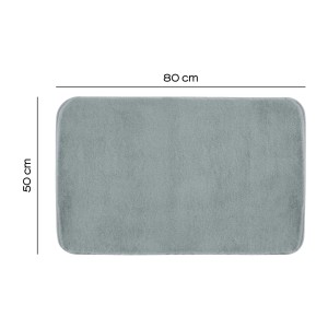 Tappeto da bagno rettangolare grigio (80x50 cm).