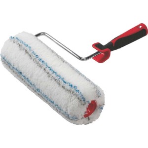Rullo per pittura t.b.t. con manico rosso per un'applicazione uniforme.