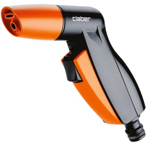 Pistola per irrigazione Claber arancione e nera.