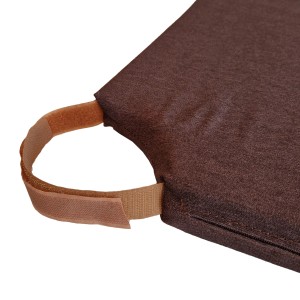 Cuscino t.b.t. marrone con maniglia e cerniera. Ideale per sedute.