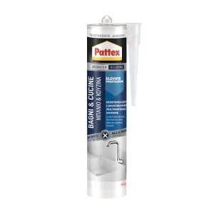 Silicone Pattex per bagno e cucina, trasparente. Ideale per sigillare.
