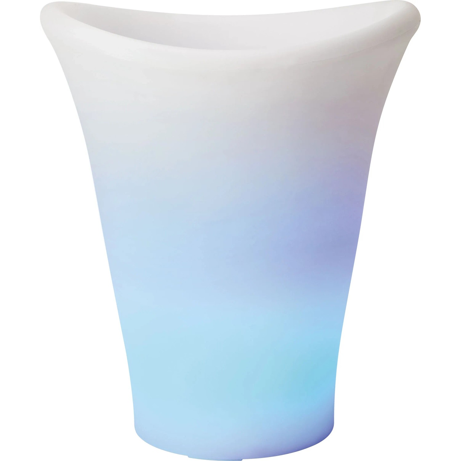 Lampada da scrivania t.b.t. con cambio colore, aspetto in plastica bianca.