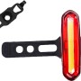 Luce per bici t.b.t. con fanale posteriore rosso e supporto nero.