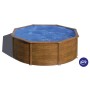 Piscina rotonda Gre Pacific, Ø 300 cm, alta 120 cm, con effetto legno. Piscina fuori terra per il giardino.
