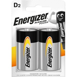 Energizer Alkaline Power D Mono batterie, confezione da 2. Energia affidabile per dispositivi di uso quotidiano.