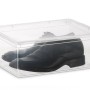Contenitore trasparente KIS C S con coperchio, riempito con scarpe. Pratica scatola.