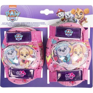Set di protezioni rosa Paw Patrol per ginocchia e gomiti. Accessori bici per bambini.