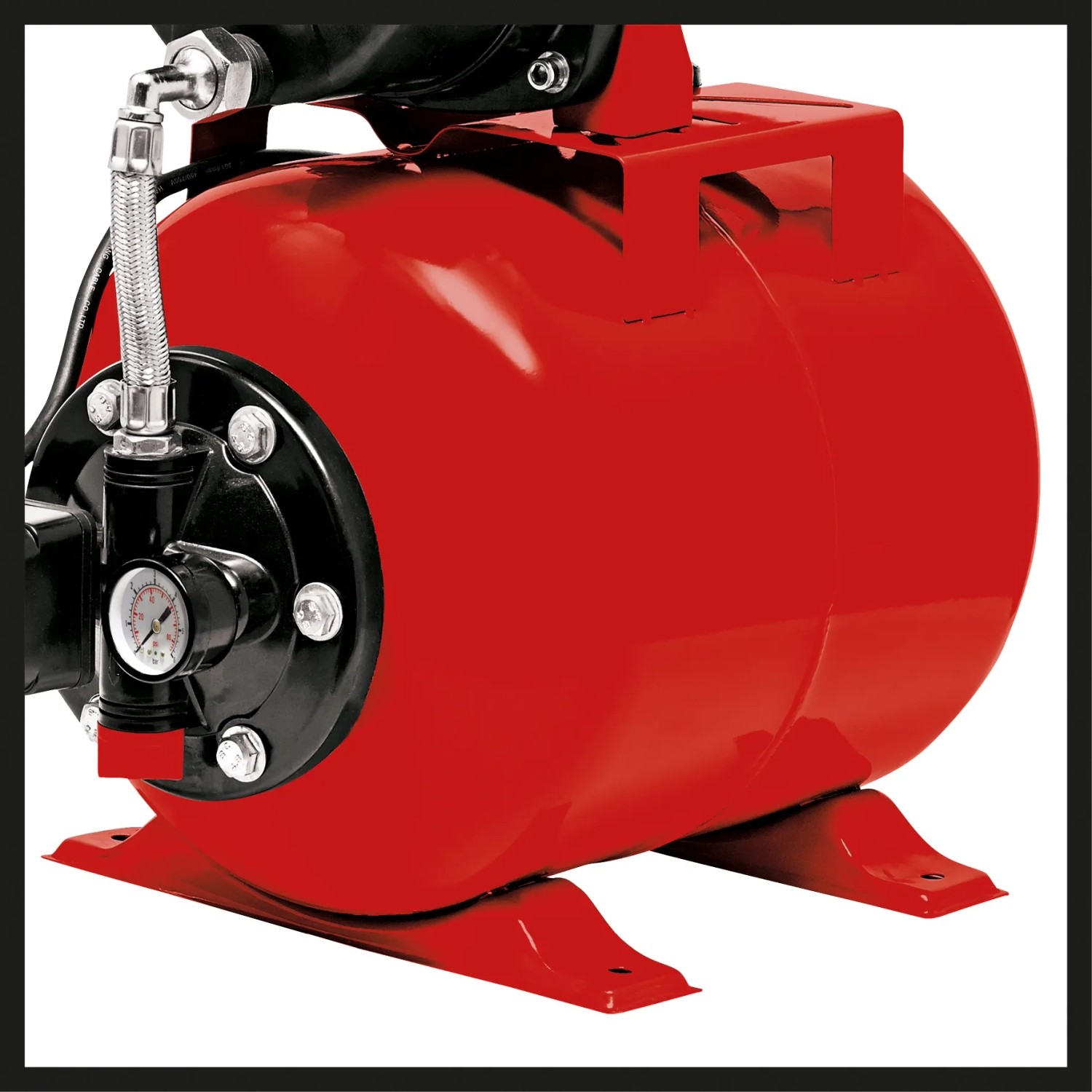 Einhell GC-WW 6538 Set autoclave, pompa da giardino rossa con pressostato e manometro.