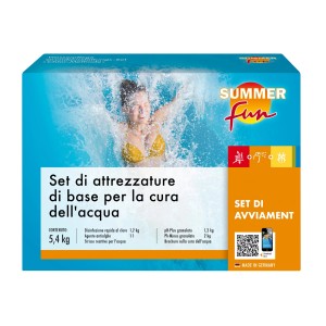 Summer Fun set cura acqua, Cloro Maxipack 5.4kg, kit base per la pulizia piscina.