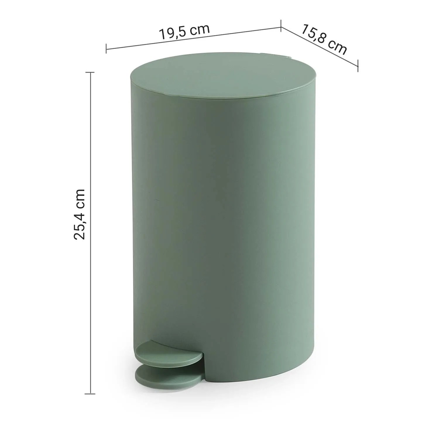 Portarifiuti Sharon in resine termoplastiche 3 lt verde matt_2
