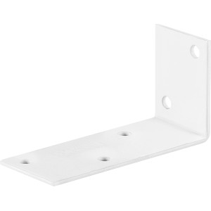 Angolo di costruzione bianco verniciato a polvere 80x40x30 mm per strutture leggere in legno.