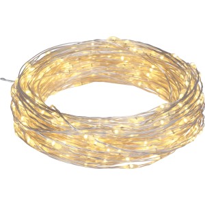 Catena luminosa 300 MicroLED 8 giochi di luce bianco caldo 15,05 m